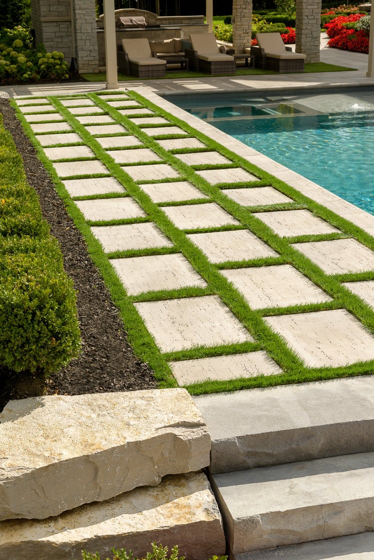 Deje que la naturaleza forme parte de su estética de adoquines permeables.