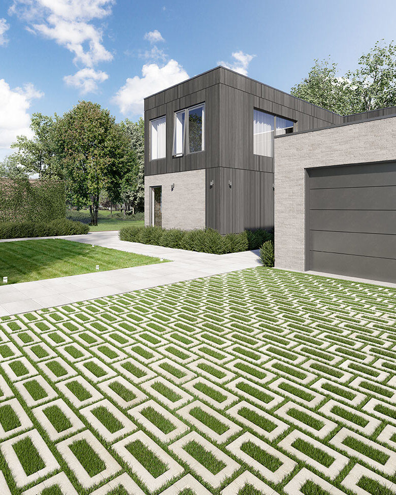 Pavimento permeable Aquastorm en gris de alta reflectancia solar